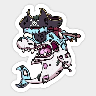 Zombie Pirate Shark Sticker